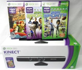  Xbox 360 Kinect Sensor Bundle Includes 3 Full Version Games