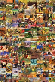 montage of paintings of paul gauguin montages are printed on premium
