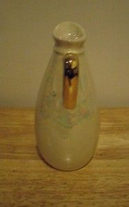 Pioneer Pottery Iridescent Small Pitcher with Gold Handle 22K