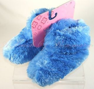Charter Club Plush Fuzzy Soft Bootie Slippers Blue