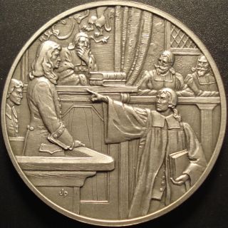  History of Colonial America Franklin Mint Pewter Medallion
