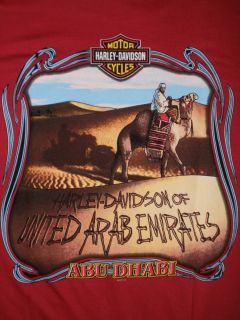 Harley Davidson of United Arab Emirates Abu Dhabi Red Cotton T Shirt