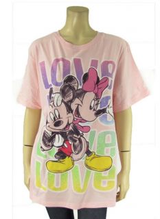  Mouse T Shirt Top Icy Pink Glitter SS Tee Plus Sz 1x 2X 3X