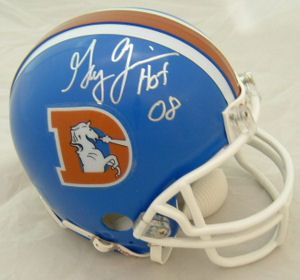 Gary Zimmerman Signed Denver Broncos Mini Helmet w HOF