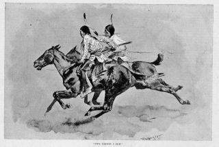 Cheyenne Scouts Frederic Remington Horses Antique Print