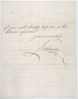 1881 Princess Frederica of Hanover British Royal Document Autograph