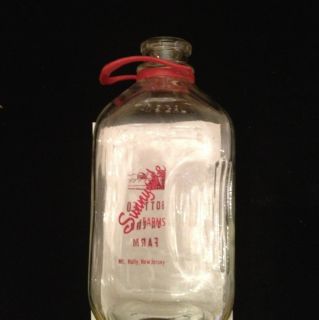  Farms mt Mount Holly New Jersey Nj Half Gallon Glass Milk Jug Bottle A