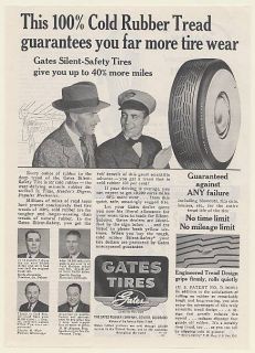 1953 Gates Rubber Silent Safety Tires Cold Rubber Tread More Wear