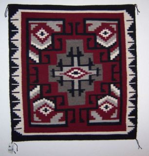 Ganado Red Navajo Indian Rug by Flora Tsosie Weaving Wool Arizona