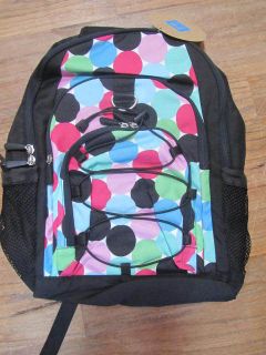 Pottery Barn Teen Gear Up Black Pop Dot Backpack & Lunchbag New Free