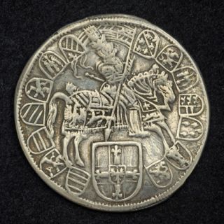 1612, Teutonic Knights, Maximilian III. Silver 1/4 Thaler Coin.