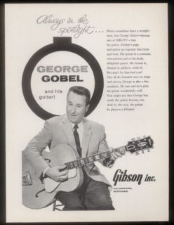 1958 George Gobel Photo Gibson Guitar Print Ad
