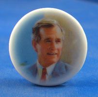 Porcelain China Button President George H w Bush