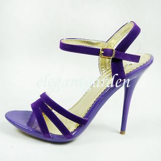  Sexy purple platform ankle boots US6.5 10/EU36 41