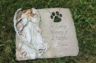 Angel Pet Paw Stepping Stone Memorial Garden Decor