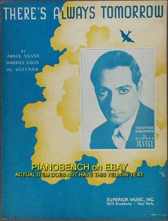George Jessel Sheet Music Theres Always Tomorrow Silver Sigler