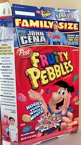 John Cena Fruity Pebbles Family Size Cereal Box RISE ABOVE HATE