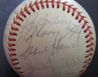 RARE 1st Year 1972 Texas Rangers Signed Ball w Ted Williams Nellie Fox
