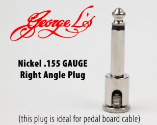 George Ls 155 Right Angle Guitar Cable Plug Nickel