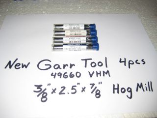 4pcs Garr Tool 49660 VHM 3 8 x 2 5 x 7 8 4FL Carbide Hog End Mill