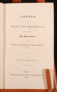 1827 Letter Henry Phillpotts Thomas Gisborne Catholic