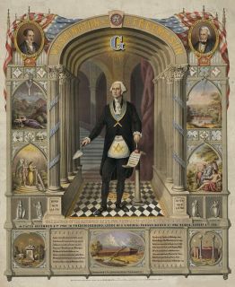 George Washington Freemason Apron Masonic Lodge Uniform Jackson 13x19