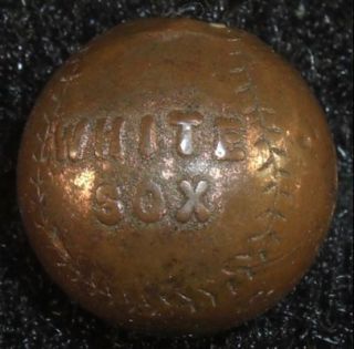 NICE RARE EARLY CHICAGO WHITE SOX 19 32 COPPER COVERED MARBLE GEST1230