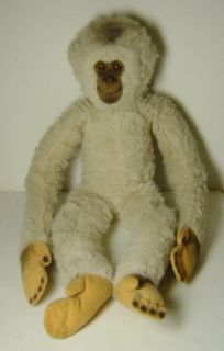 Cute Large Vintage 60s Steiff Plush Monkey Gibbon with Button
