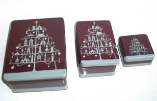 Roger La Borde Christmas Gift Boxes Tins Nested Set of 3 Chocolate