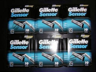 60 Gillette Sensor Razor Blades 6x10 New