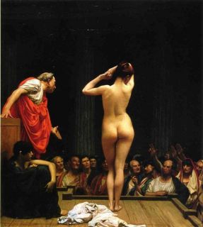 Jean Leon Gerome Painting Repro Selling Slaves in Rome
