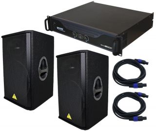  Pro Audio DJ 15 PA Speakers Gemini XP 3000 Amp $75 Cables