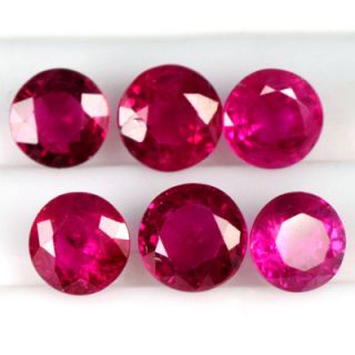  Natural Blood Red Ruby Round Cut Lot Madagascar Loose Gemstones