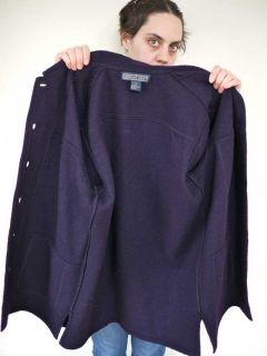 Herman Geist Womens Boiled Wool Navy Blue Shirt Jacket