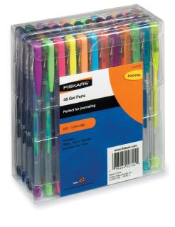 Fiskars Gel Pen Set 48 PC Glitter Neon Metallic and Swirl Varieties