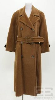 Gianfranco Ferre Tan Alpaca & Wool Double Breasted Belted Full Length