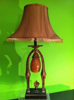Giraffes and Palm Pineapple Tree Table Lamp Maitland Smith 35