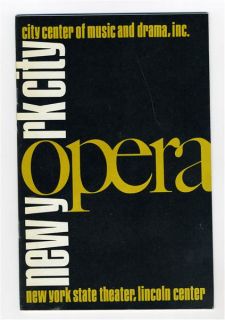  Important Man Opera Program World Premiere Menotti March 7 1971