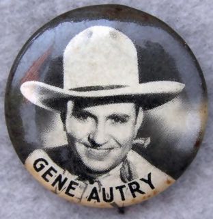 Gene Autry Celluloid Vintage Pin Back Button C 1950s `