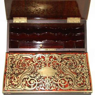 Magnificent Antique French Boulle Inlaid 13 Writers Box or Ecritoire