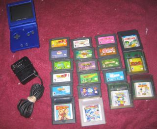 Nintendo Game Boy Advance SP Blue System with 20 Games GBA