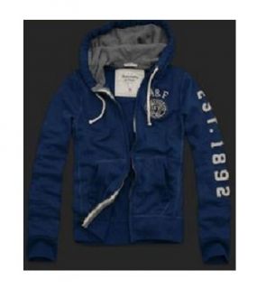 Abercrombie FITCH Blue EMBLEM Hoodie Jacket XL NeW Extra Large Zipper