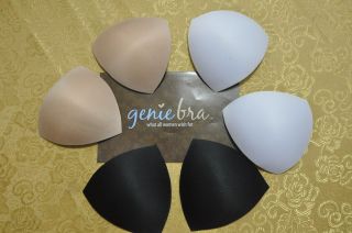 Genie Bra Replacement Pads White Beige Black One Pair