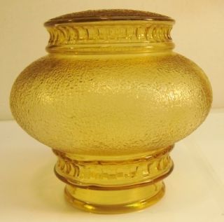 Vintage Amber Gold Glass Globe Lamp Shade