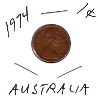   Australian Circulated Elizabeth II with Gilder Bronze One Cent Coin