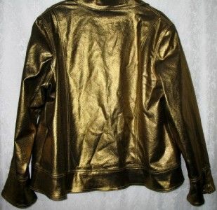DIANE GILMAN DG2 Gold Metallic (SIZE 2X)  Designer Jacket w/Zipper