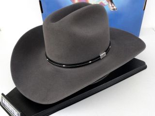 Cowboy Hat 4X Beaver Fur Felt Granite Gray Eagle George Strait