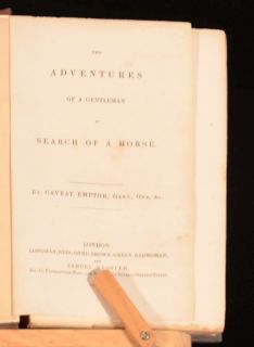  Adventures of A Gentleman in Search of a Horse George Stephen First