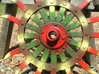 Old Hoe Rotary Tiller Iron Garden Art Wheel 2080