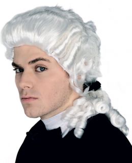 Adult Mens White Colonial Wig George Washington Powder Halloween
